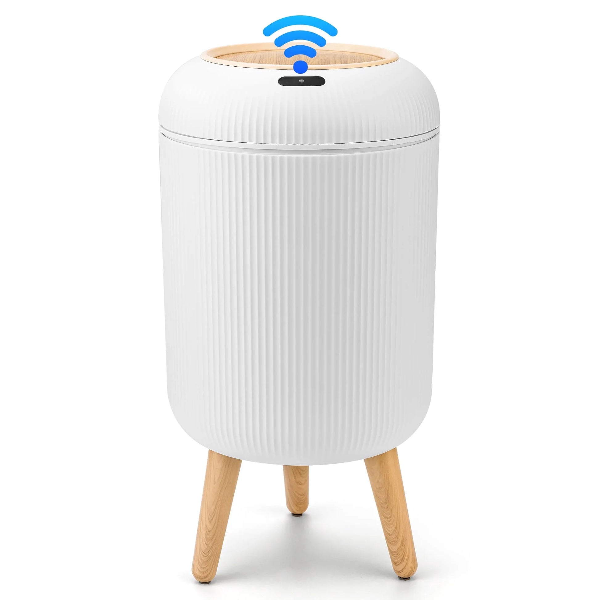 Touchless Motion Sensor Trash Can - Automatic & Waterproof (White)