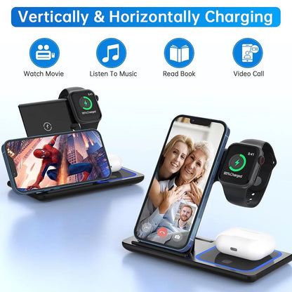 18W Fast Wireless Charger – 3-in-1 Charging Station for iPhone, Apple Watch, and AirPods - NexGen Gadgets