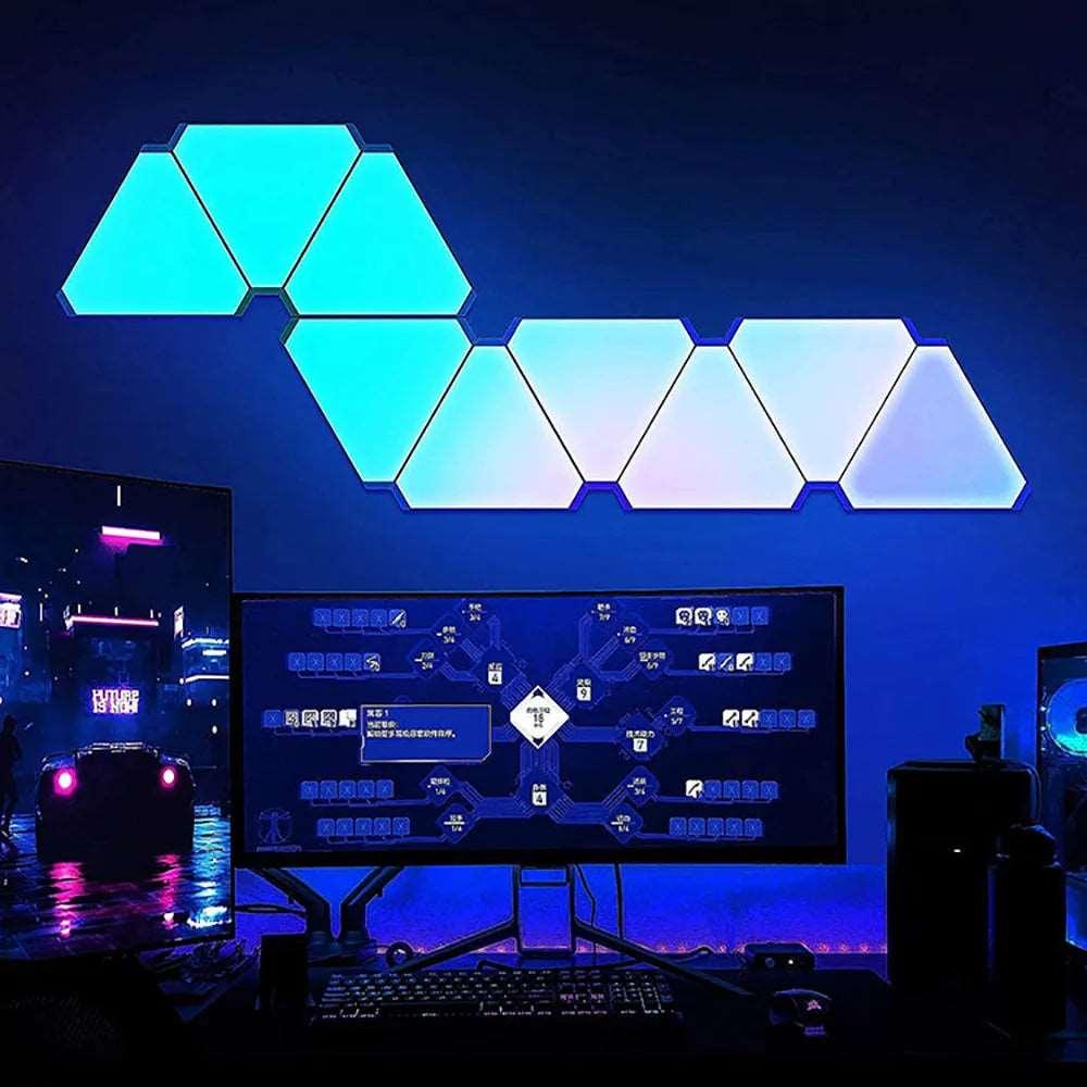 RGB Triangular LED Quantum Lamp | Vibrant Lighting for Any Space - NexGen Gadgets