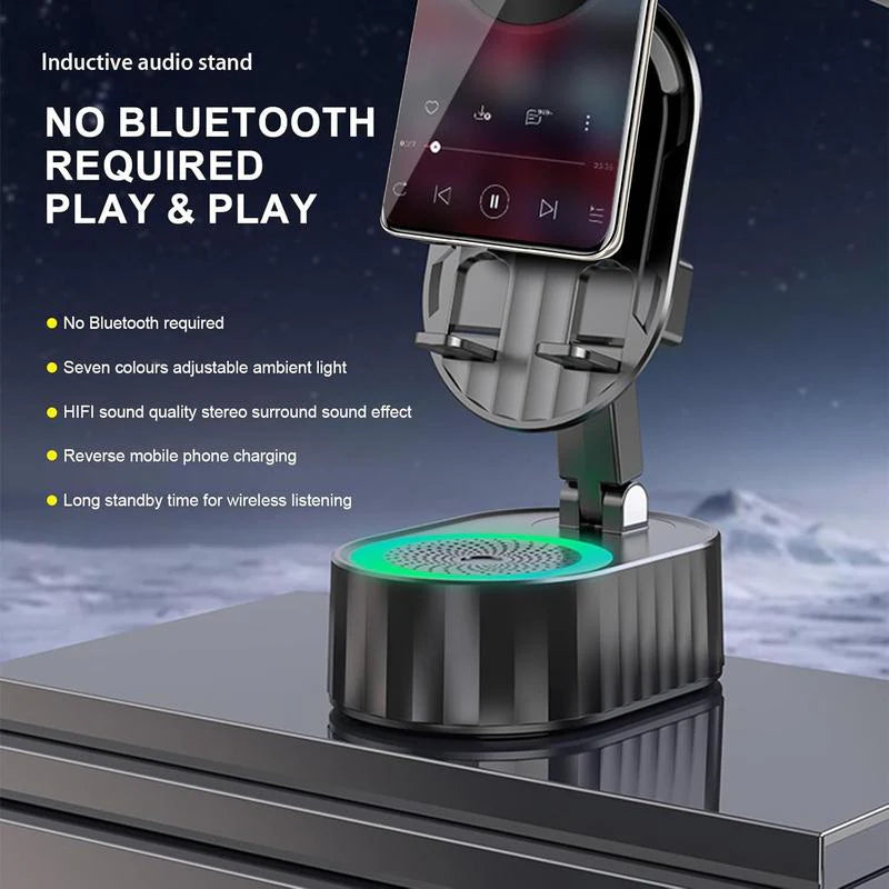 Induction Audio Bluetooth Speaker Stand - HD Sound for Phones & Tablets