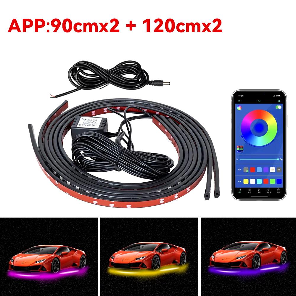 RGB LED Car Underbody Lights – Remote & App Control, Waterproof Flexible Neon Strip for Custom Vehicle Lighting - NexGen Gadgets