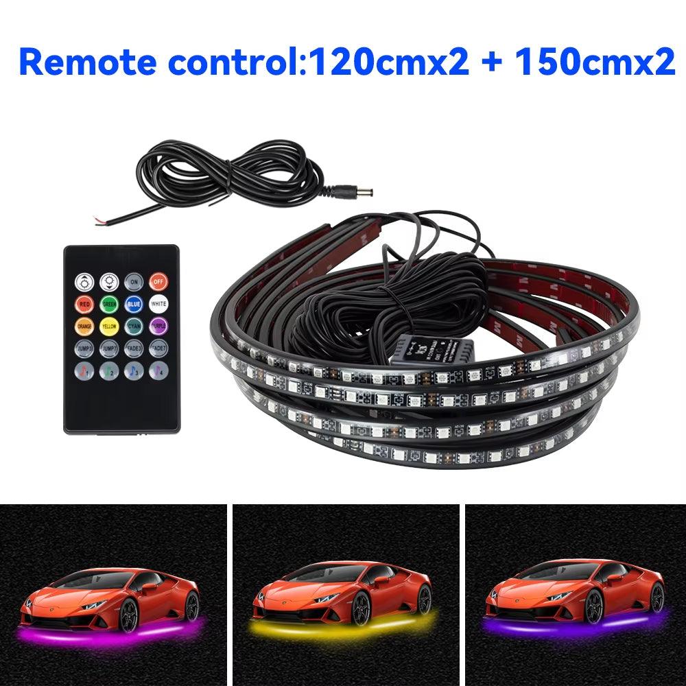 RGB LED Car Underbody Lights – Remote & App Control, Waterproof Flexible Neon Strip for Custom Vehicle Lighting - NexGen Gadgets