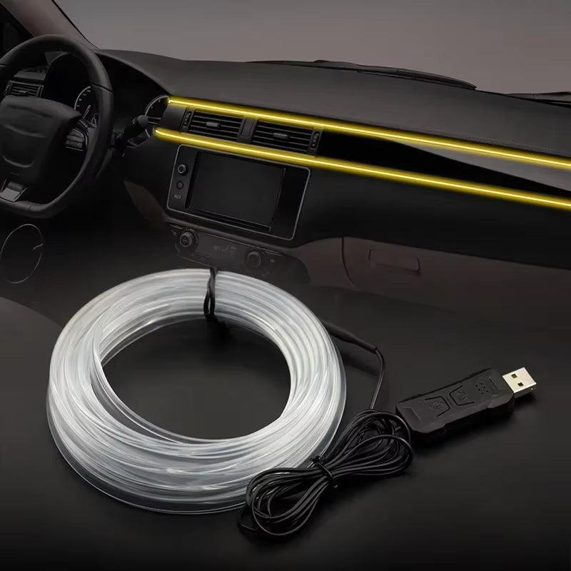 RGB LED Car Interior Light Strip – USB Fiber Optic Ambient Lighting with APP Control - NexGen Gadgets