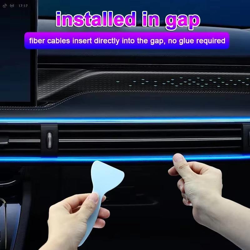 RGB LED Car Interior Light Strip – USB Fiber Optic Ambient Lighting with APP Control - NexGen Gadgets