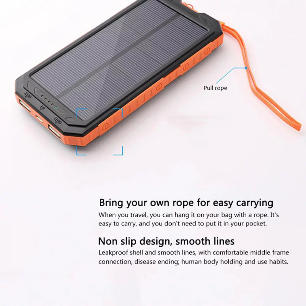 Waterproof 60,000mAh Solar Power Bank – Charge Anywhere, Anytime!