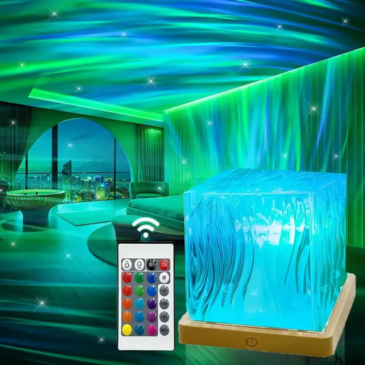 Aurora Night Light Projector - 16 Colors, USB Powered, Remote-Controlled