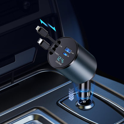 Retractable Car Charger – 4-in-1 Fast USB Charging for iPhone, Galaxy, Pixel - NexGen Gadgets