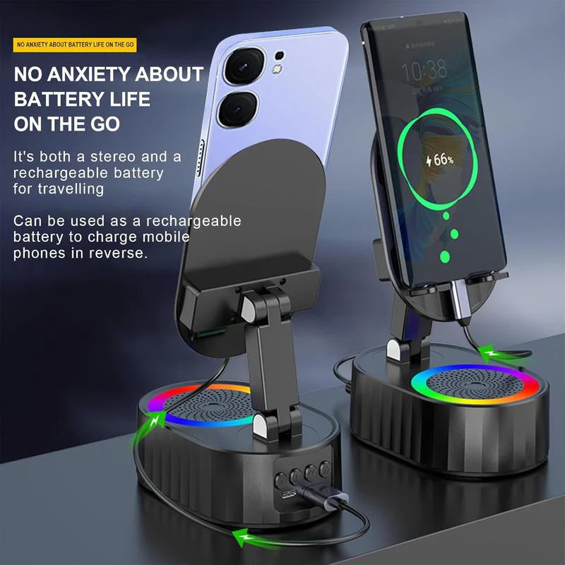 Induction Audio Bluetooth Speaker Stand - HD Sound for Phones & Tablets