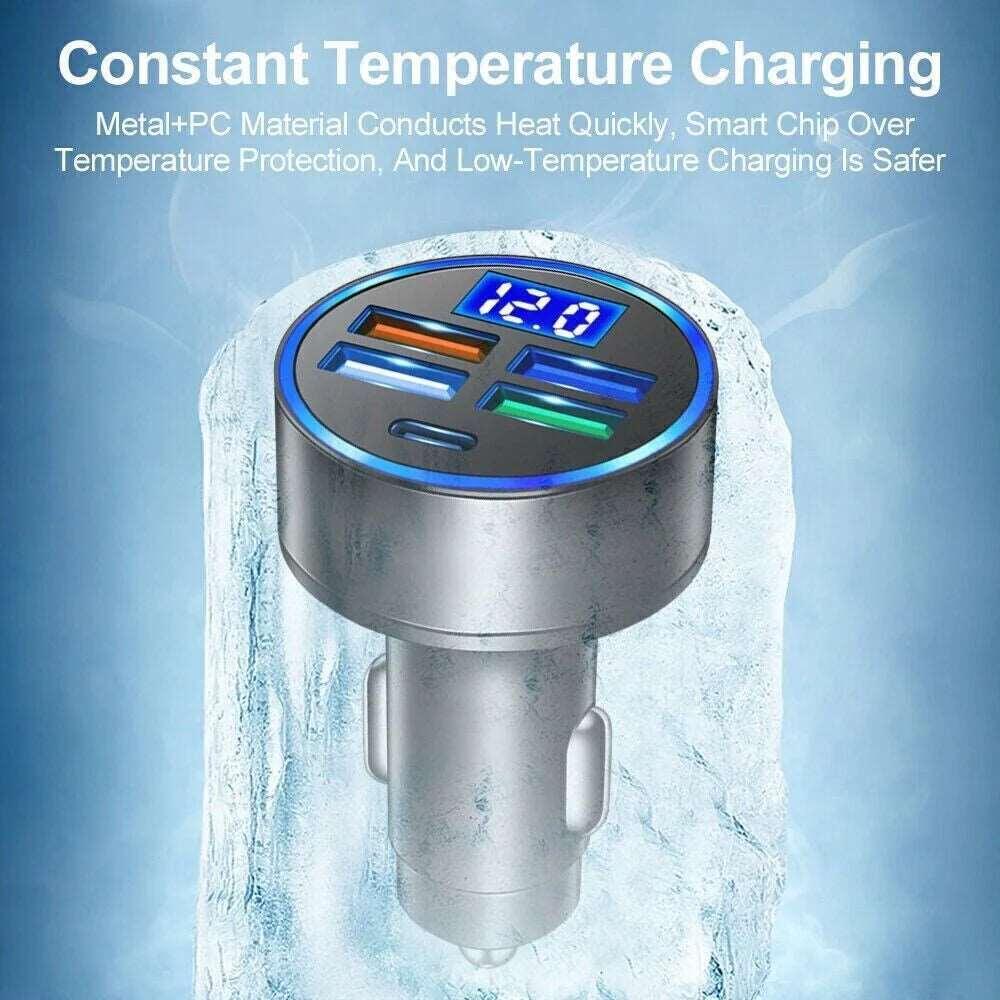 5-Port USB Car Charger | Super Fast Charging for iPhone, Android, & Samsung Devices - NexGen Gadgets