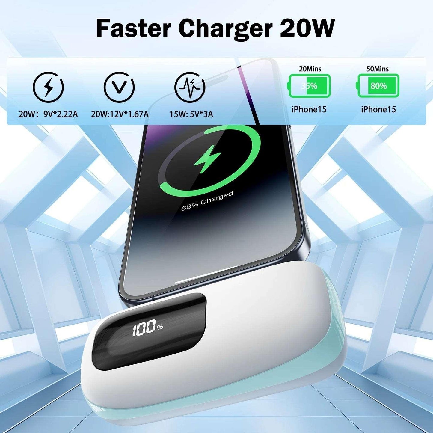 Portable 5000mAh Power Bank | Compact Type-C Charger for On-the-Go Power - NexGen Gadgets