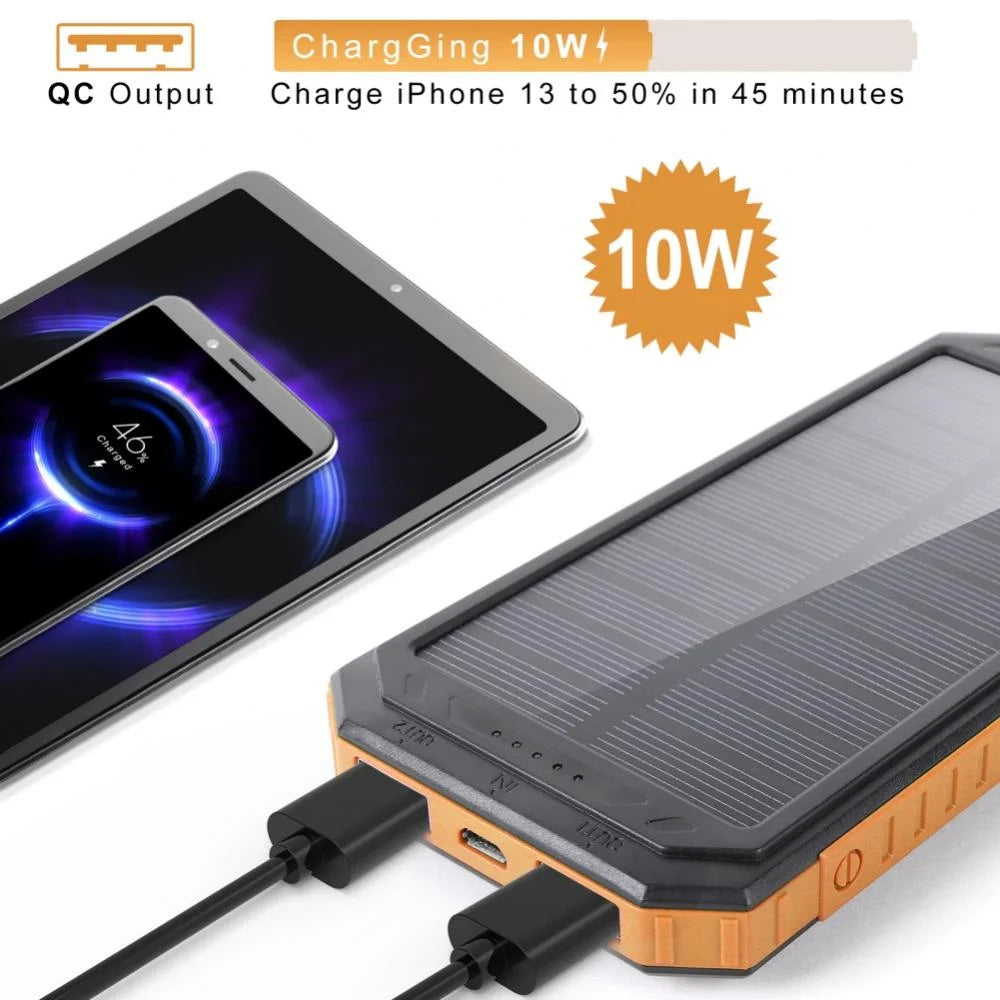 Waterproof 60,000mAh Solar Power Bank – Charge Anywhere, Anytime!