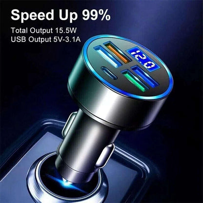 5-Port USB Car Charger | Super Fast Charging for iPhone, Android, & Samsung Devices - NexGen Gadgets