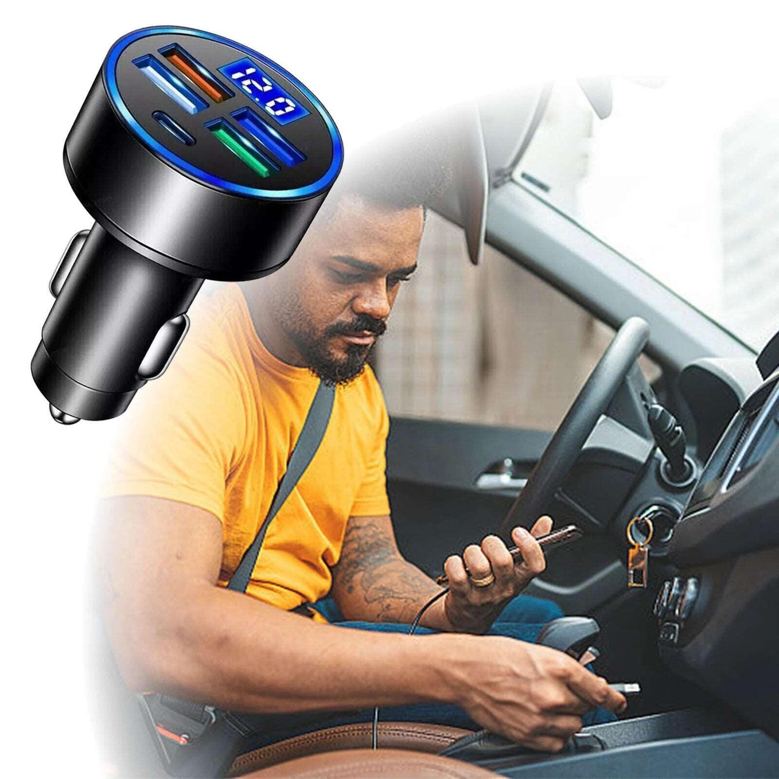 5-Port USB Car Charger | Super Fast Charging for iPhone, Android, & Samsung Devices - NexGen Gadgets