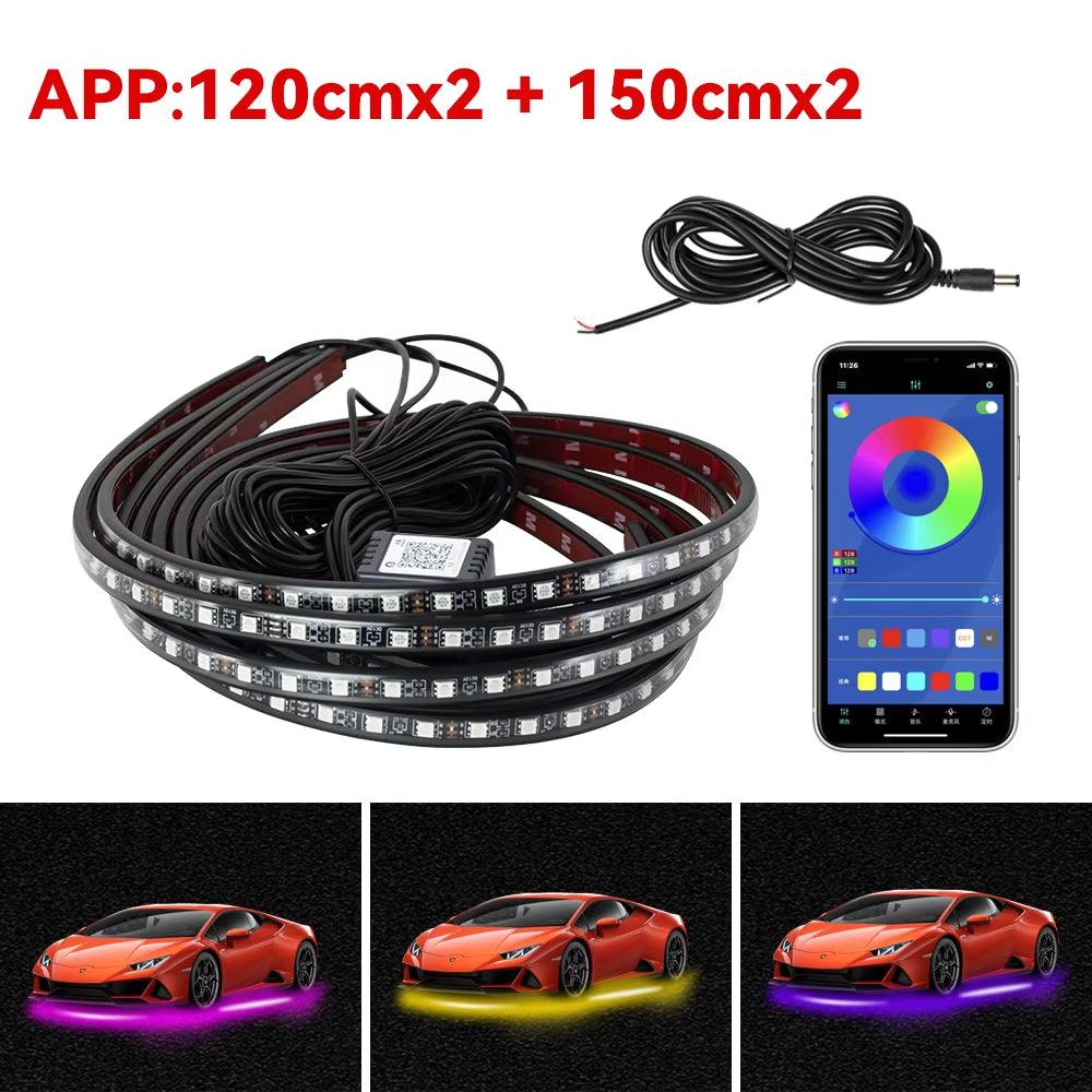 RGB LED Car Underbody Lights – Remote & App Control, Waterproof Flexible Neon Strip for Custom Vehicle Lighting - NexGen Gadgets