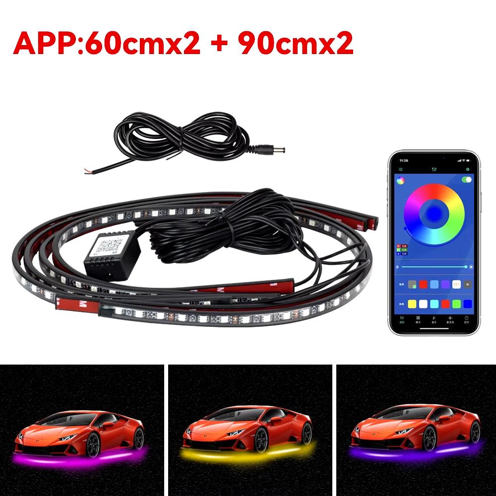 RGB LED Car Underbody Lights – Remote & App Control, Waterproof Flexible Neon Strip for Custom Vehicle Lighting - NexGen Gadgets