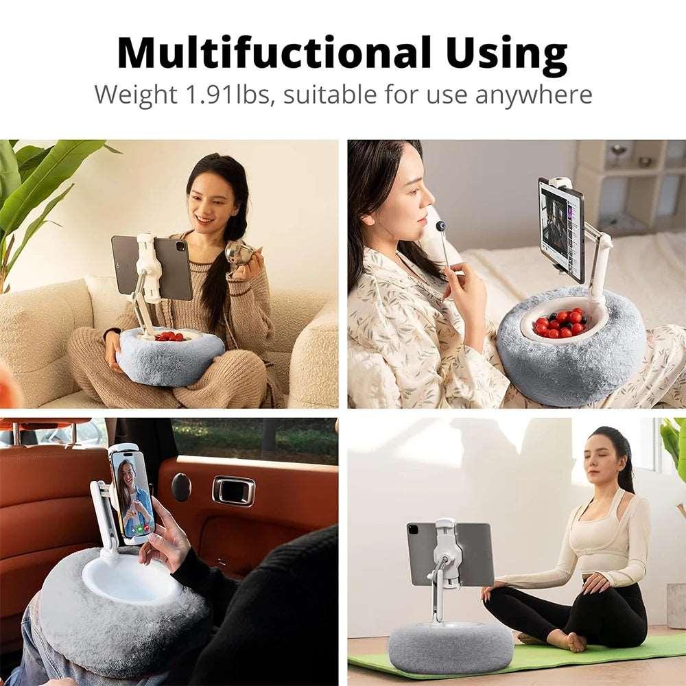 Plush Pillow Phone & Tablet Stand | Adjustable for Binge-Watching, Live Streaming, & Video Chats - NexGen Gadgets