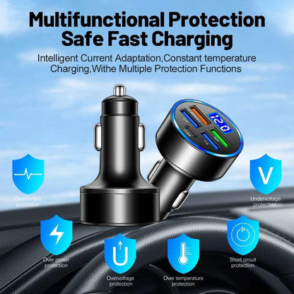 5-Port USB Car Charger | Super Fast Charging for iPhone, Android, & Samsung Devices - NexGen Gadgets